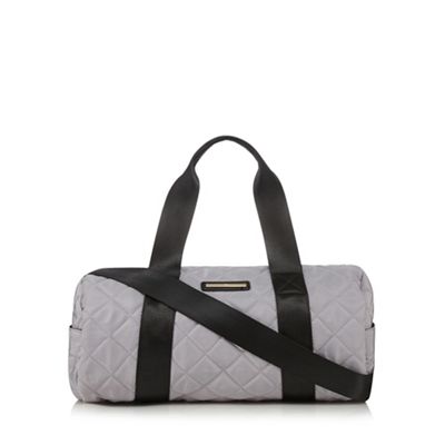 Grey quilted weekender bag